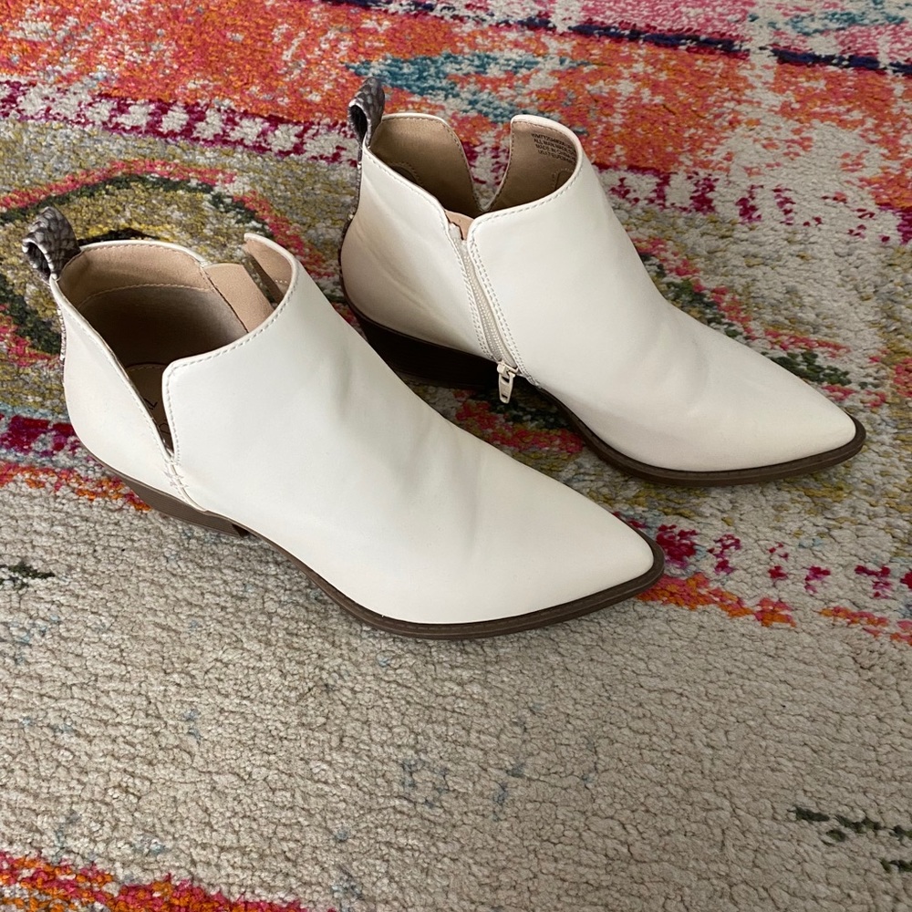 Cream ankle booties